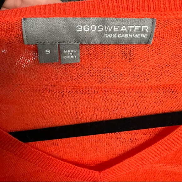 360SWEATER Orange Textured Cashmere Sweater, S - Picture 10 of 11